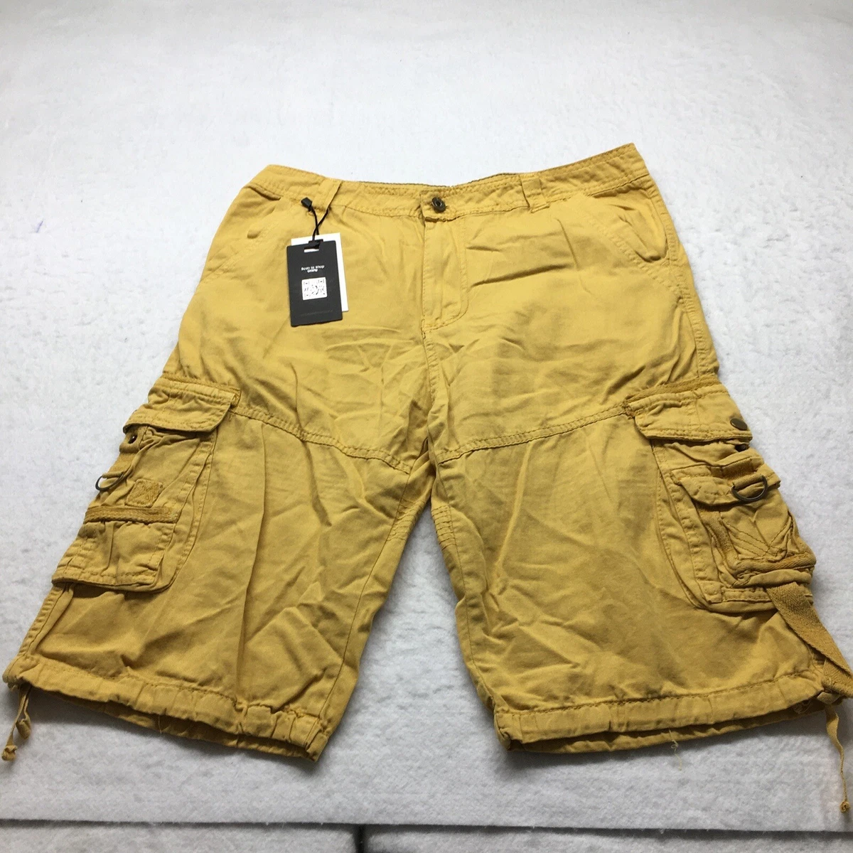 West Louis Cargo Shorts Size 34 32x12 Yellow NWT eBay