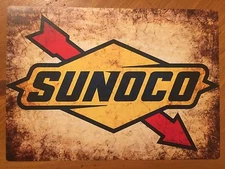 Tin Sign Vintage Sunoco Gas Station Motor Oil 2