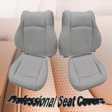 For 2005-2010 Chrysler 300C Front Bottom Top Seat Cover Leather Light Gray