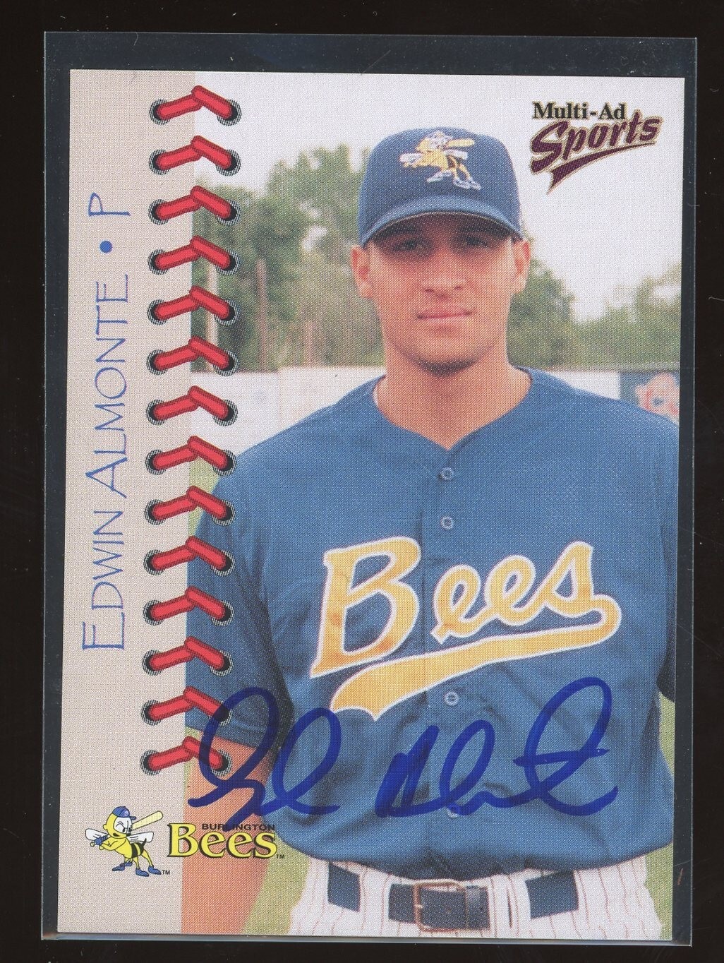 1999 Burlington Bees EDWIN ALMONTE Signed Card autograph auto WHITE SOX ...