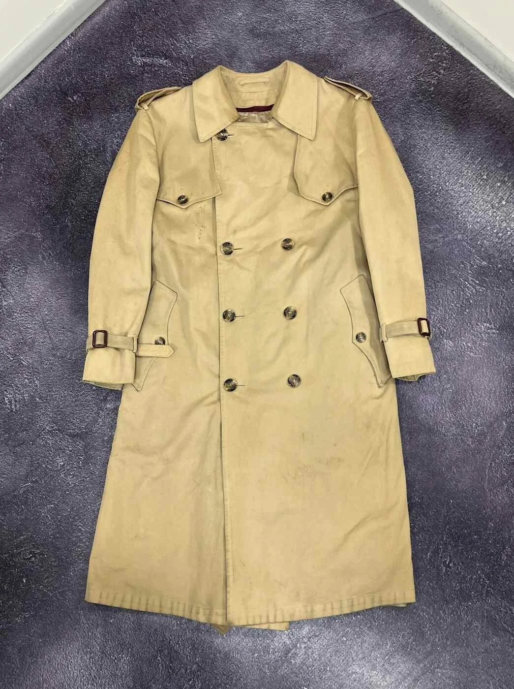 Trench vintage Christian Dior luxe marron ceinturé