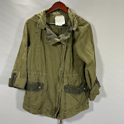Anthropologie Hei Hei Jacket Womens Medium Army Green Utility