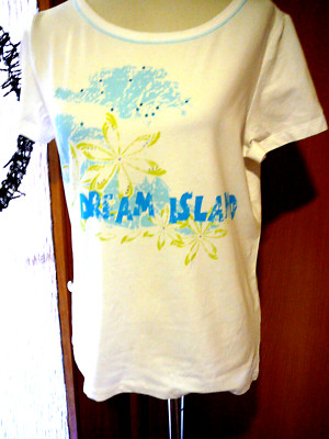 Shirt von Via Appia ,Weiß mit tollem Aufdruck,Glitzersteine~~Größe 42 Neu