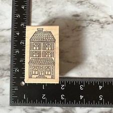 Rubber Stamp Christmas Holiday Home w/ Wreath by Stamp Affair NEW 1996