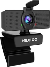 NexiGo N60 1080P HD Webcam w/ Microphone & Privacy Cover for Zoom & Skype