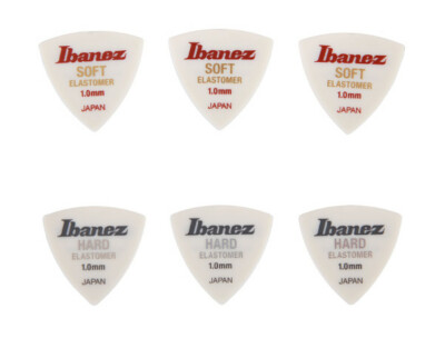 Ibanez Elastomer Triangel Picks Plektren - 3 Stück - soft oder hard  -1,0 mm