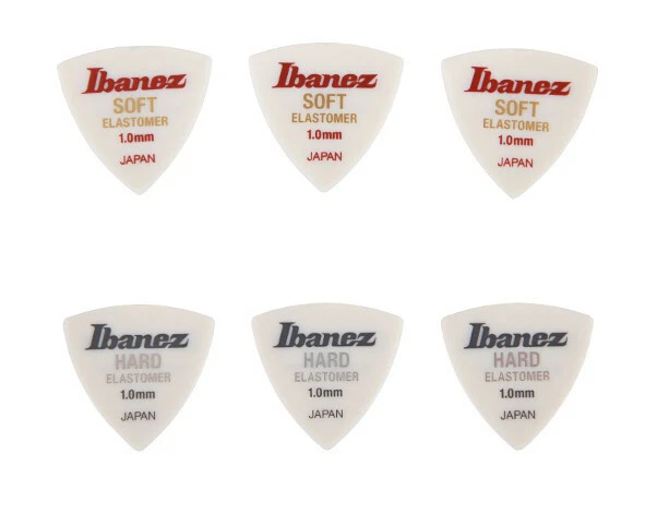 Ibanez Elastomer Triangel Picks Plektren - 3 Stück - soft oder hard -1,0 mm