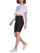Calvin Klein Performance Women Cropped Logo T-Shirt White Size M