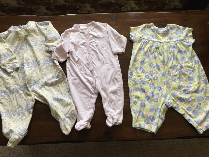 Baby Girl Clothes Lot 6 months 3  Pieces mixed lot Rompers