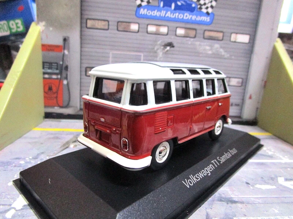 VW Volkswagen Bus T1 Samba Sambabus Fensterbus rot grey 1960 Minichamps Max 1:43 - Bild 3 von 4