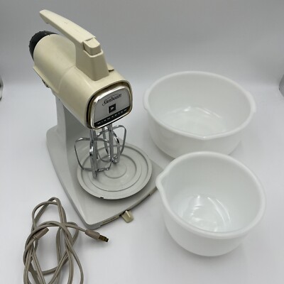 Vintage Sunbeam Vista Mixmaster 12-Speed Mixer with Original Beaters and 2 Bowls