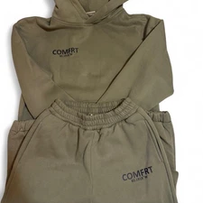 Comfrt Khaki Green Sweat Pants and Hoodie Set Women’s XS Lounge