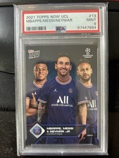 MESSI MBAPPE NEYMAR * PSA 9 * 2021 TOPPS NOW UCL * PSG L'ULTIME ATTAQUE Ba