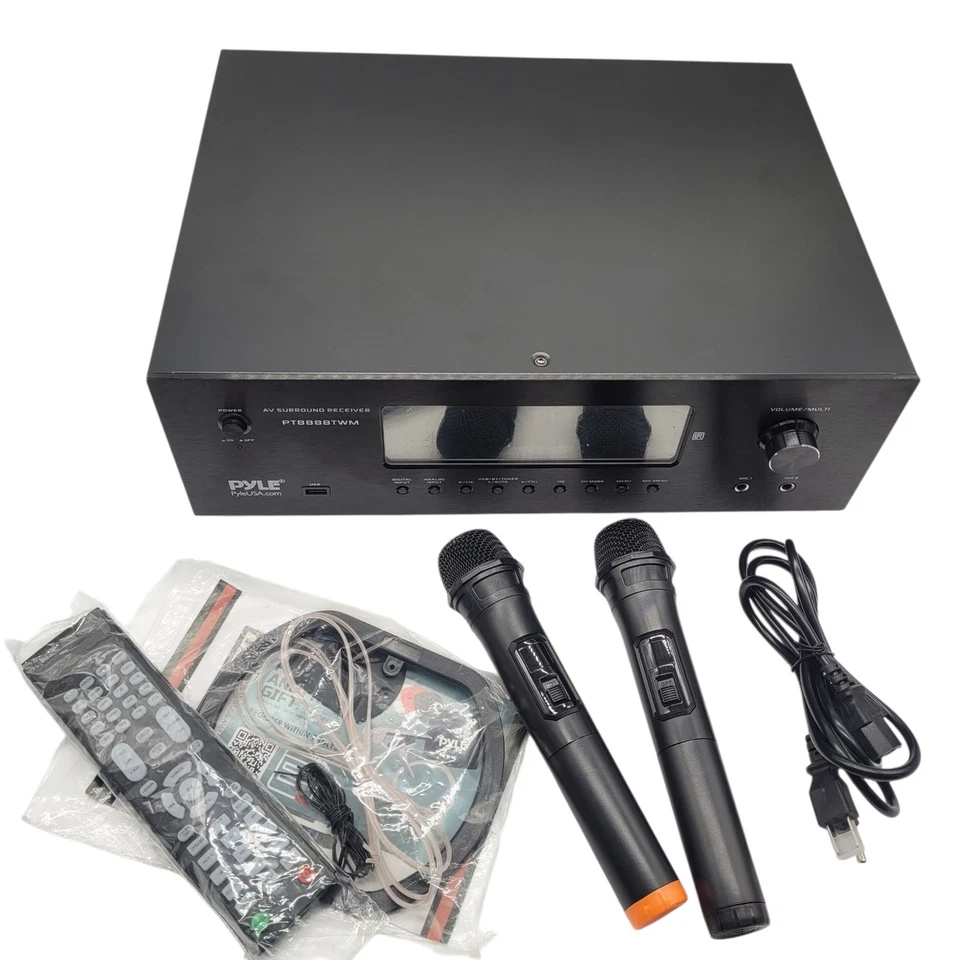 Pyle PT888BTWM.5 5.2 Channel Receiver 1000W Bluetooth Karaoke HDMI USB FM - Image 4 of 4