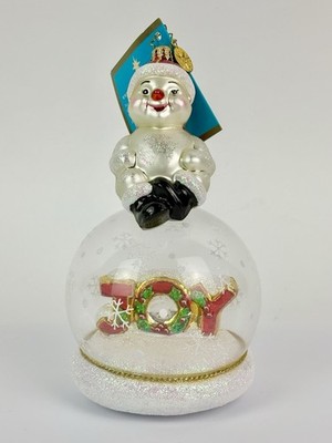 Radko 2006 Joy Dreamer Done Snowman Christmas Glass Ornament Snowflake Joy