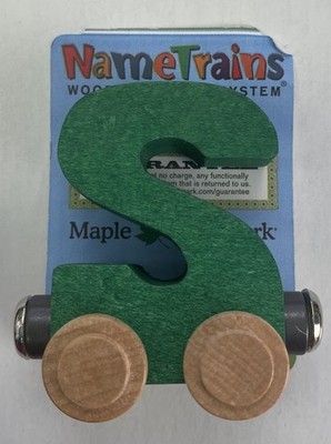 Maple Landmark Inc. 100191 NameTrains ''S'' Green Wooden Letter Car