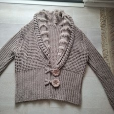 Strickjacke mit echten  Pelzzusatz Kragen s.Maße