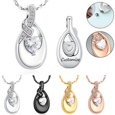 Teardrop Urn Necklace for Ashes Birthstone Heart Cremation Memorial Keepsake Urn