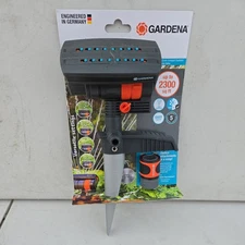 20575 Up to 2300 sq ft GARDENA ZoomMaxx Oscillating Sprinkler Metal Step Spike