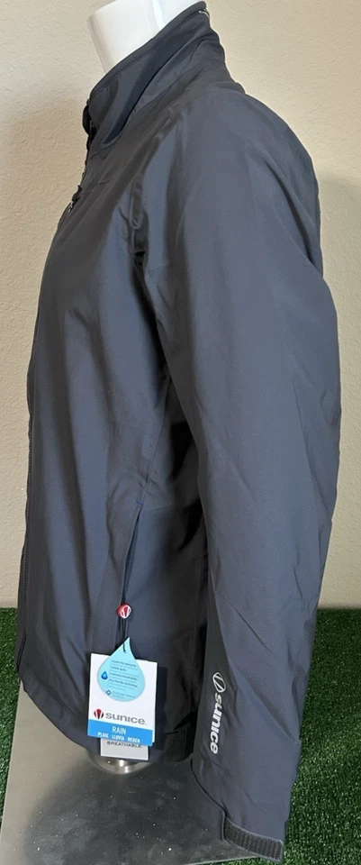 Chaqueta Sunice Golf Chase Zephal Impermeable Cremallera Completa Para Hombre Talla M Carbón, Nueva Foto 3 de 4