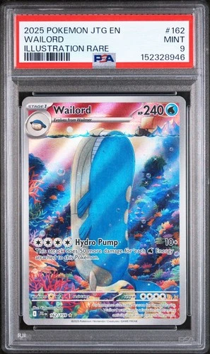 2025 POKEMON JTG EN-JOURNEY TOGETHER ILLUSTRATION RARE #162 WAILORD - PSA 9