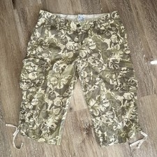 Lucky Brand Pant Women 10 32" Butterfly Camo Cargo Capri Y2K Low Rise VTG 2000