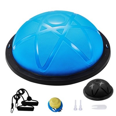 23'' Half Exercise Ball Trainer Yoga Balance Workout Ball with Resistance Band