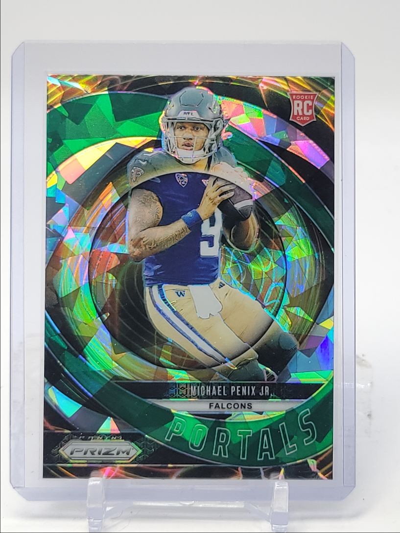MICHAEL PENIX JR. 2024 PANINI PRIZM PORTALS ROOKIE GREEN ICE RC Q5190