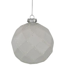 Northlight 4ct Glittered White Christmas Glass Ball Ornaments 3.75" 95mm 