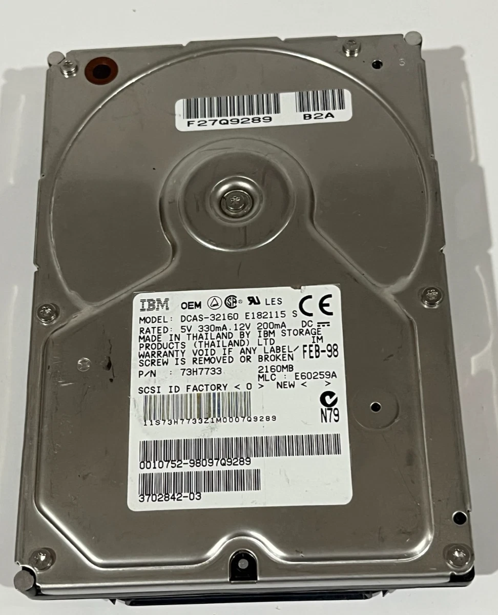 送60サイズ】IBM DSAS-3540 548MB 3.5インチ 50ピン SCSI HDD 0フィル消去