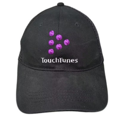 Cap America TouchTunes Trucker Hat Black Purple One Size Embroidered Mesh Back