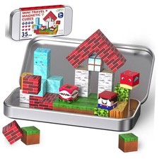 Magnetic Blocks, Travel Toys for Kids, Portable 35 PCS Magnet Building 35PCS