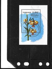 GUINEA-BISSAU SC#794 1989 LILLIES FLOWERS CTO USED XF SOUVENIR SHEET STAMP