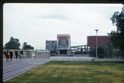 SL33 Slide 1960s UNAM Mexico City Diego Rivera Mural 856a