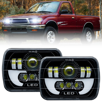 2PCS 7x6'' LED Headlights High-Low Beam DRL DOT For 1995 1996 1997 Toyota Tacoma