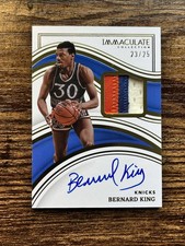 BERNARD KING 2022-23 IMMACULATE GAME WORN PATCH AUTO GOLD /25 KNICKS