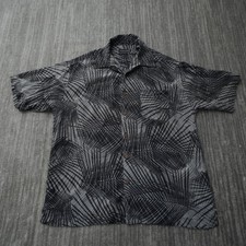 Ocean Pacific Shirt Men Button Up Short Sleeve Washable Silk Palm Tree OP Large