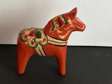 Vintage 3” Dala Horse Swedish Hand Painted Orange