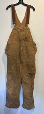 Vintage 70S Carhartt DOUBLE Knee Overalls Mens 36 Brown Duck Bibs DESTROYED