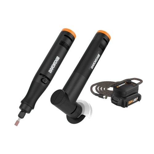 WORX WX990L 20V (2) PC MAKERX Combo: Rotary Tool, Angle Grinder + Accessories-CR