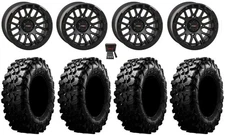 System 3 SB-9 Bdlk 15" Wheels Matte Bk 32" Carnivore Tires Can-Am Defender