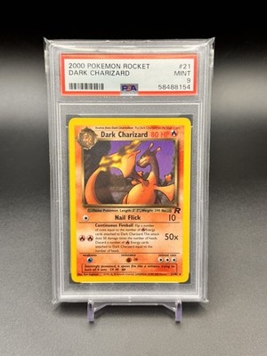 Vintage 2000 Pokémon Team Rocket Pokemon Dark Charizard 21/82 PSA 9