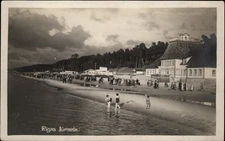 RPPC Beach Riga Jurmala Latvia vintage postcard u841
