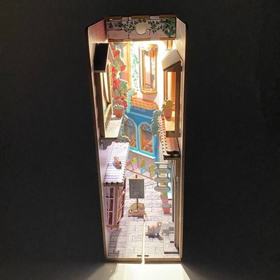 Tonecheer Island of Love Light Up DIY Miniature Book Nook Diorama Alley Scene