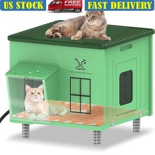 Heated Cat House Indestructible Weatherproof Insulated Outdoor Pet Shelter New