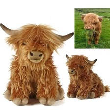 New Cuddly Living Nature Highland Cow Soft  Kid Stuffed Teddy Plush Doll Toy UK