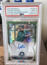 Lazaro Montes 2023 Bowman - Chrome Prospect Auto Green Grass Refractor /99 