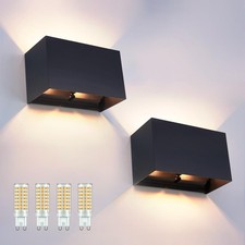 KICAAO 2 Pack Modern Wall Sconce 16W, IP65 Waterproof LED Modern Outdoor Wall...
