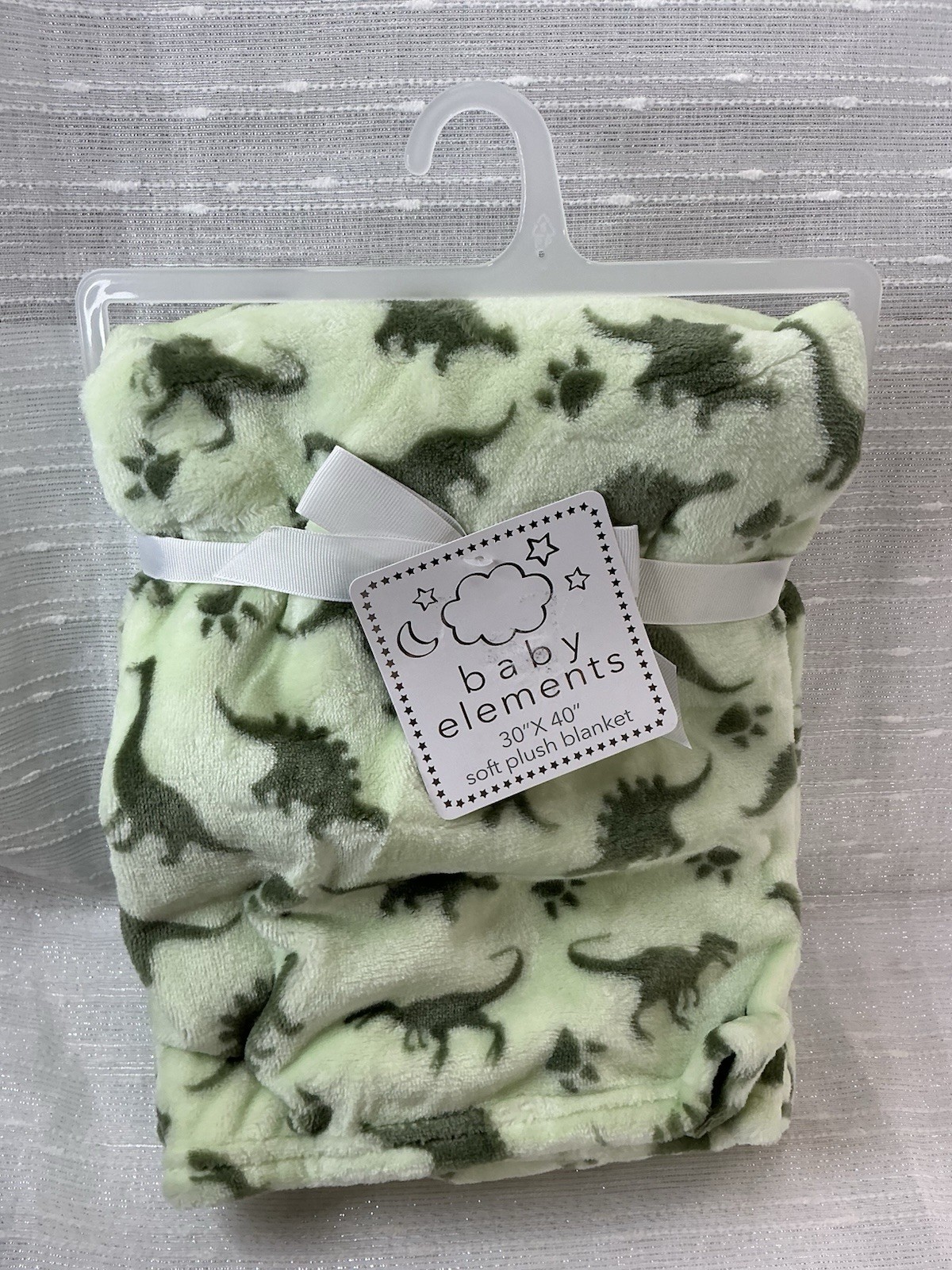 Baby Elements Dinosaur Baby Blanket Security Lovey Plush Boys Dino Green NEW