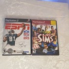 PS 2 EA Games lot of 2 Lot: ESPN NFL 2K5, The Sims w/ Cases no books — photo 1